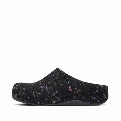 Fitflop Women's SHUV Felt Clogs - Black, LR1064235